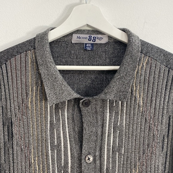 Michael Irvin 88 4XL Button Down Shirt Art to Wear Gray - Picture 2 of 11